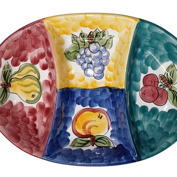 Vintage Tabletops Unlimited Fruta de Roma 3 Section Server - Picture 1 of 8